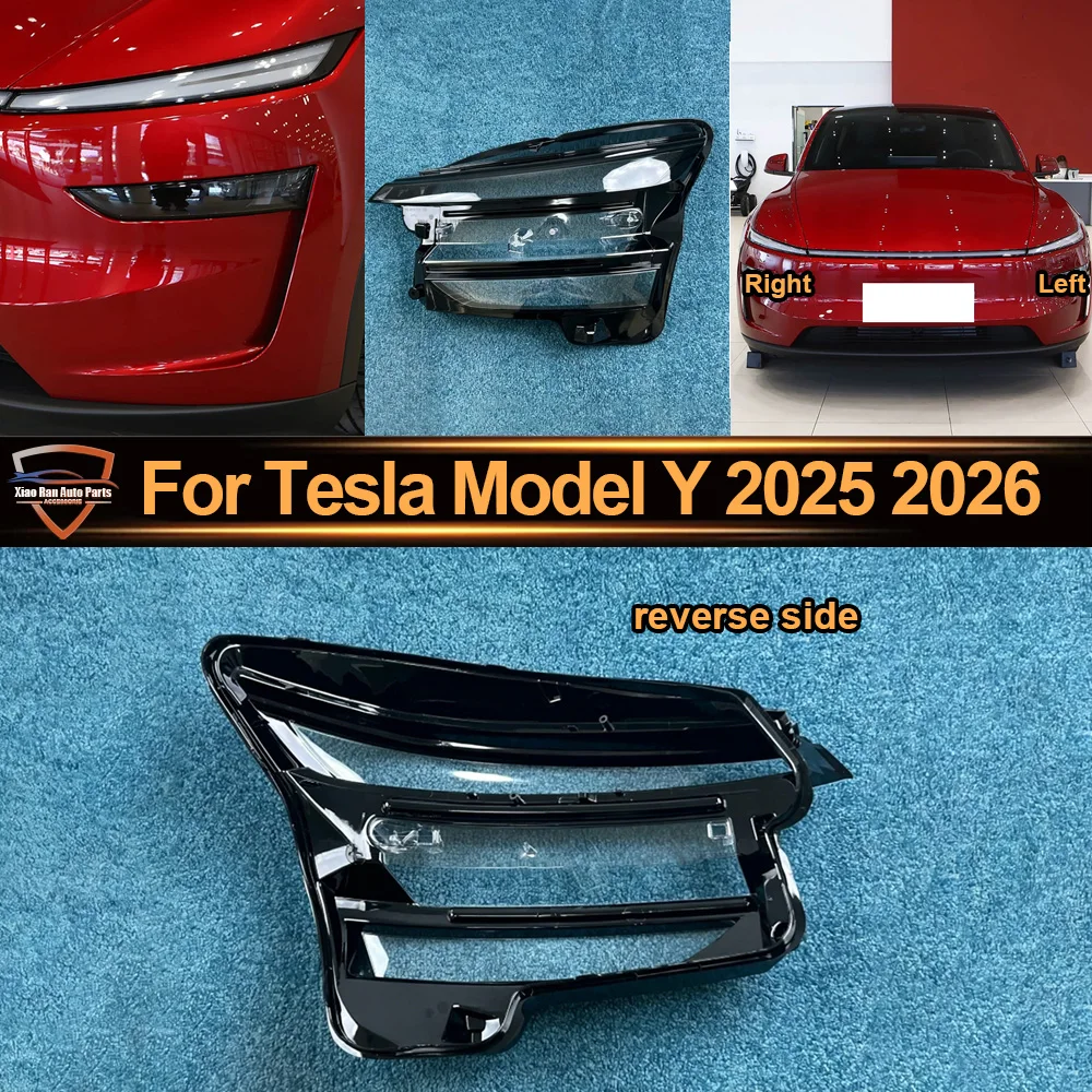 

Headlight Cover Headlamp Shell Mask Transparent Lampshdade Lens Plexiglass Auto Replacement Parts 2025-2026 For Tesla Model Y