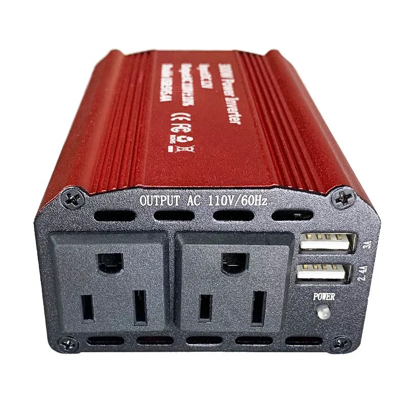 12V To 110V 300W Car Power Inverter US Socket Solar Inverter Dual USB Fast Charging Portable Converter for Phone Laptops Car