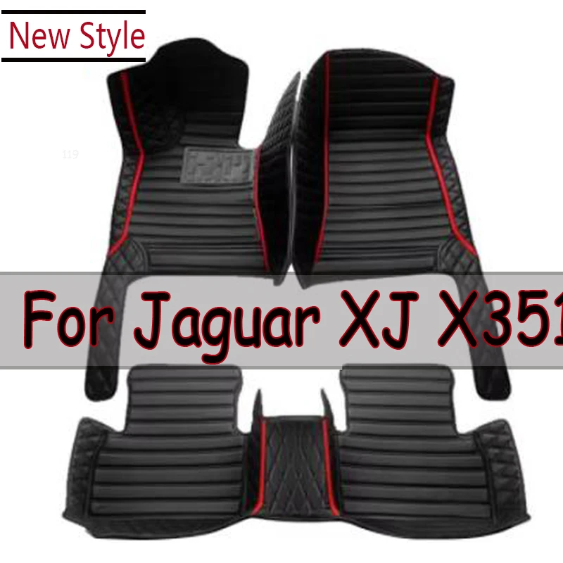 Car Floor Mats For Jaguar XJ X351 2010~2019 5seat Durable Leather Mat Anti Dirty Pads Carpet Auto Interior Parts Car Accessories