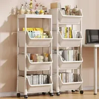 Mobile storage rack, bookshelves, kitchen shelves, living room storage, multi-layer bookcase storage, children storage