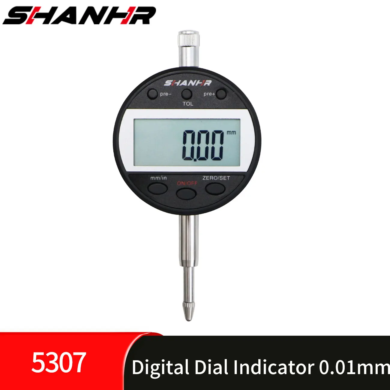 SHANHR Electronic Digital Dial Indicator 0-12.7/25.4mm,Inch/Metric Conversion, Auto Off,Digital Probe Indicator Dial Test Gauge