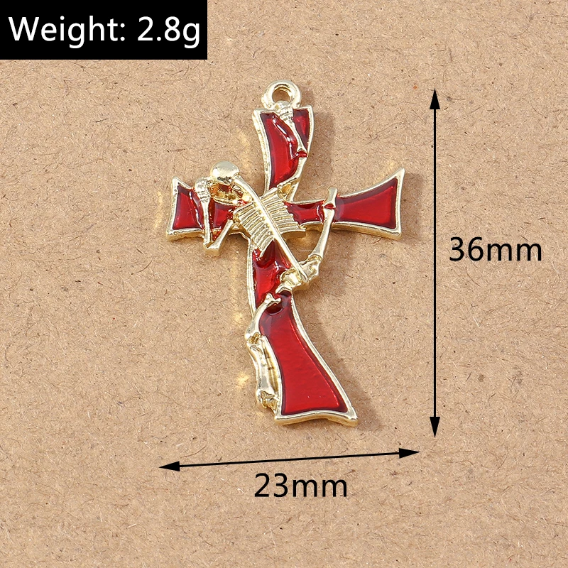 4 Stück Legierung Religiöses Kreuz Charms für Schmuckherstellung Gothic Punk Metall Anhänger DIY Ohrringe Halskette Zubehör Zubehör – Detail 3