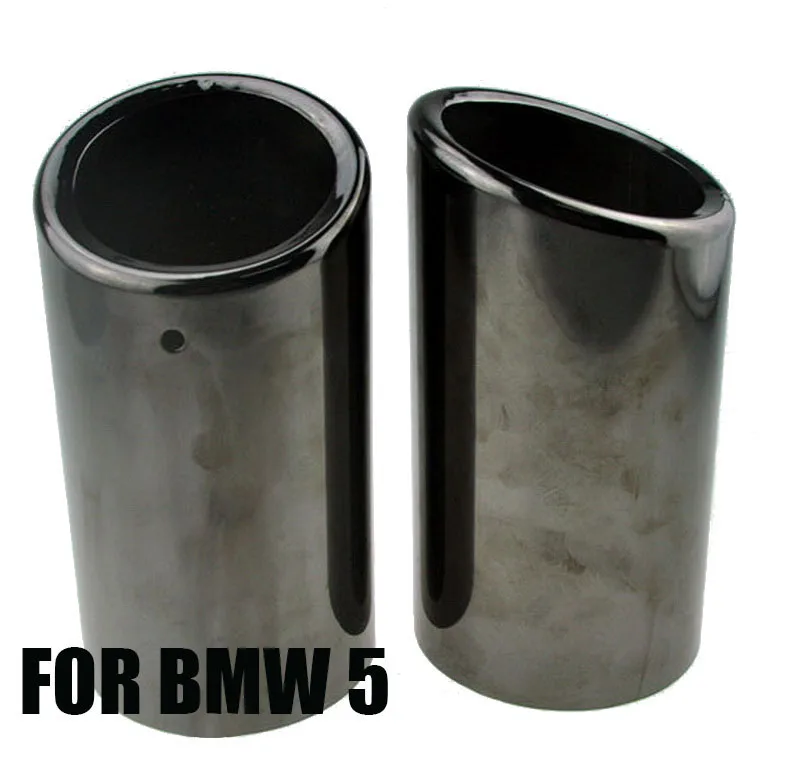 Car Tail Throat Exhaust Pipe Stainless Steel 2 Pcs/Set Rear Muffler Titanium Black For BMW 5 Series For BMW 3 Series 2012-2017