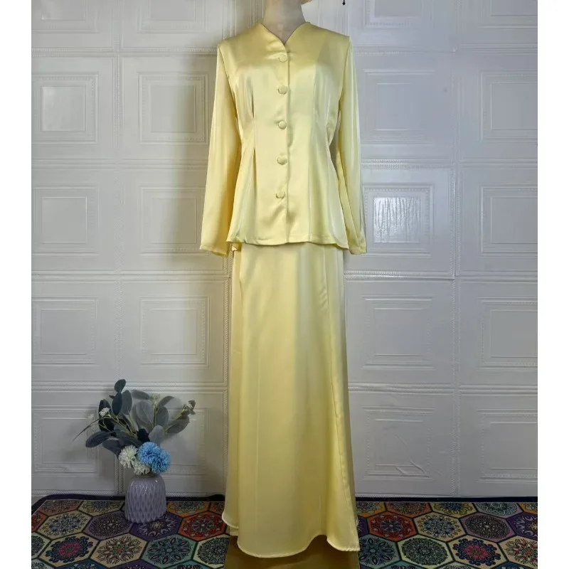2026 Spring Elegant Retro Solid Color Long-sleeved Top Long Skirt Elegant Temperament Comfortable Suit