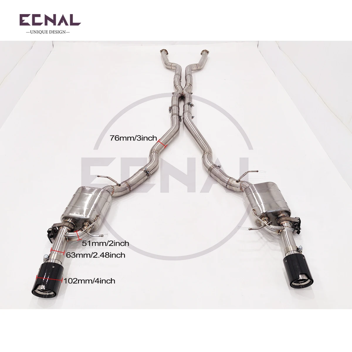Ecnal Exhaust Valve Pipe for BMW E64 645ci 4.4L High Quality SUS304 Sport Exhaust Catback System with Valve Muffler