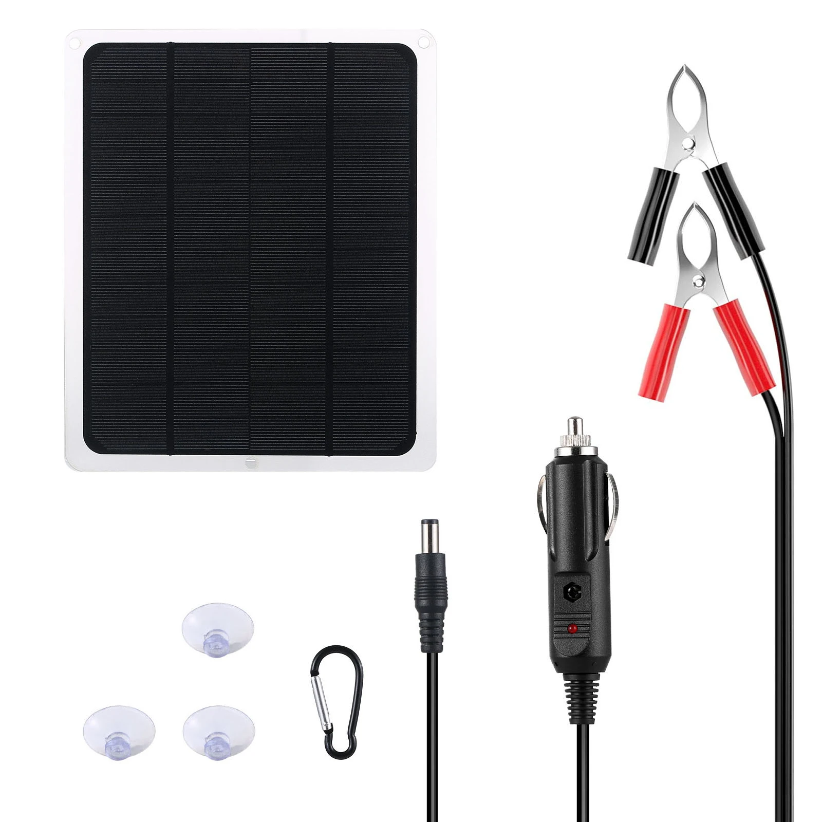 Solar Panel Solar Battery Trickle Charger Maintainer 12V Portable Waterproof Trickle Charging Kit for Car Automotive Motorcycle