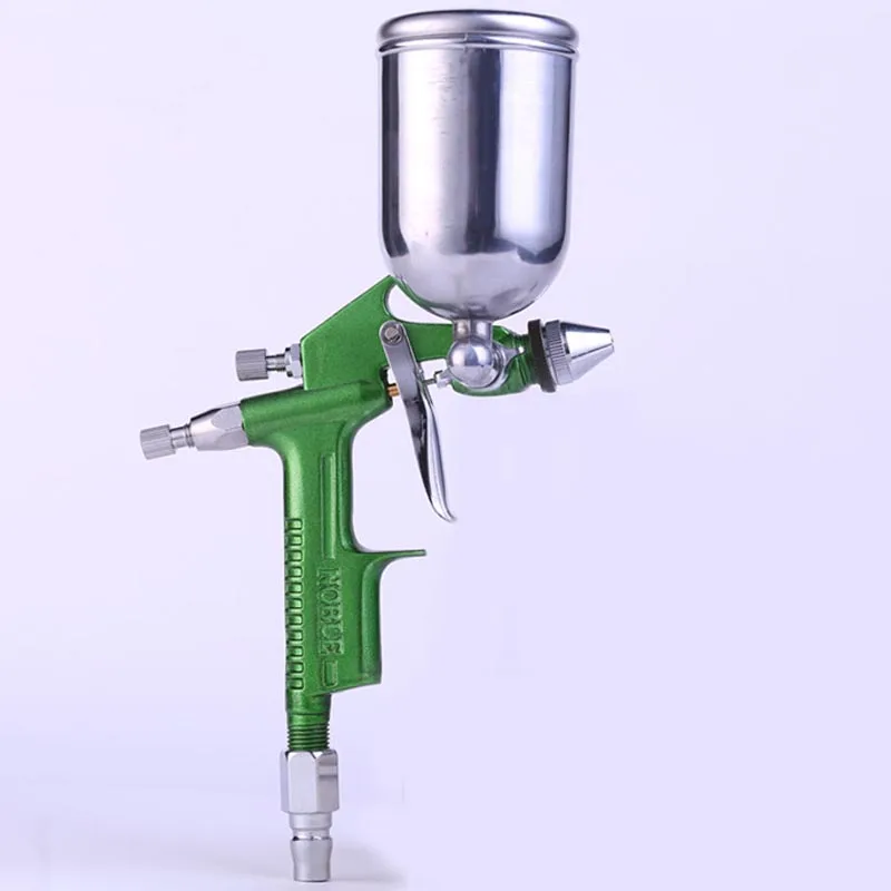 Professional Green Painting Spray Gun 125ML Cup 0.3MM 0.5MM 0.8MM Pneumatic Airbrush Alloy Painting Atomizer Tool For Cars