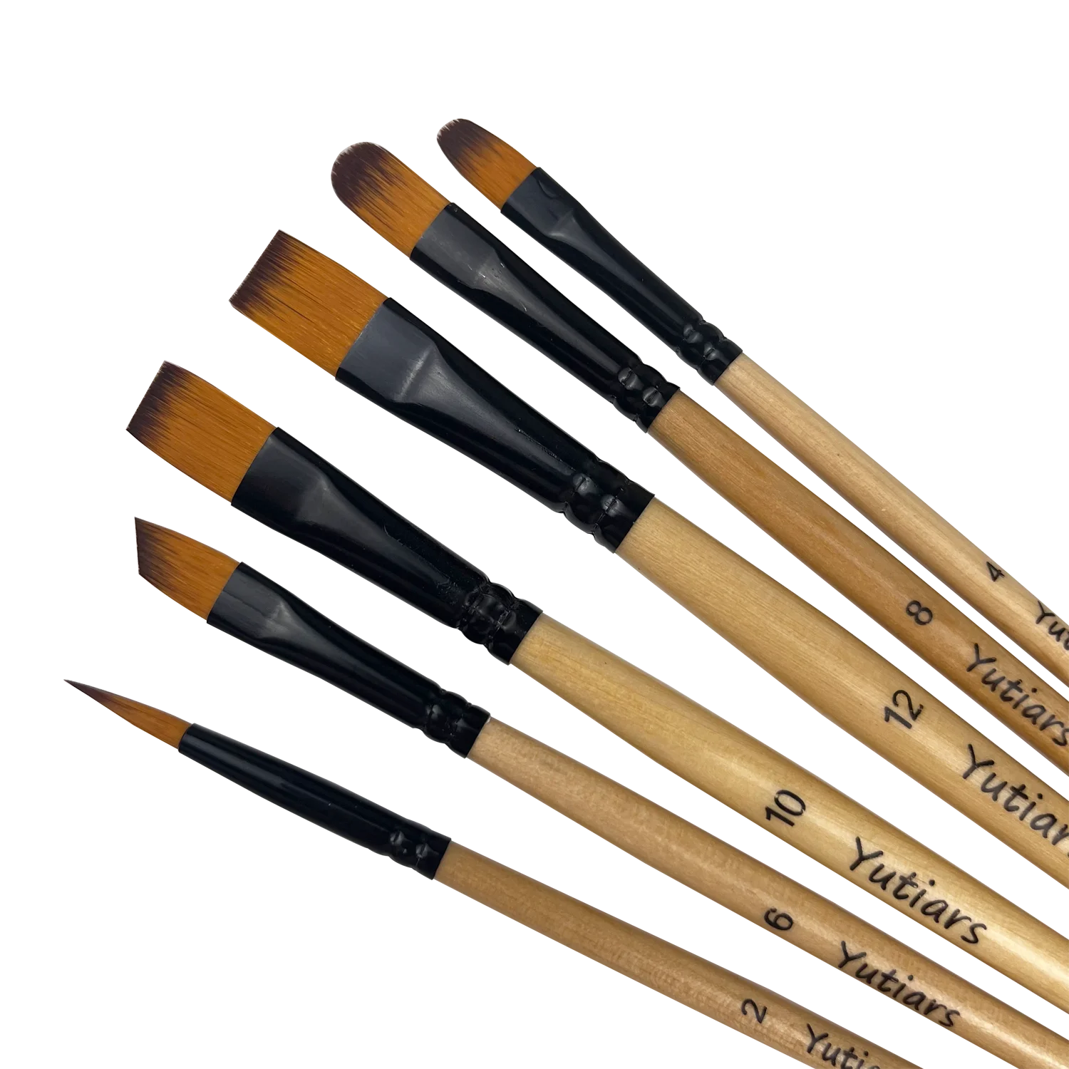 Yutiars Professional Artist Paint Brush Set - 6 PCS, Nylon Bristles for Watercolor, Acrylic, Oil Painting, Crafts & Face Body