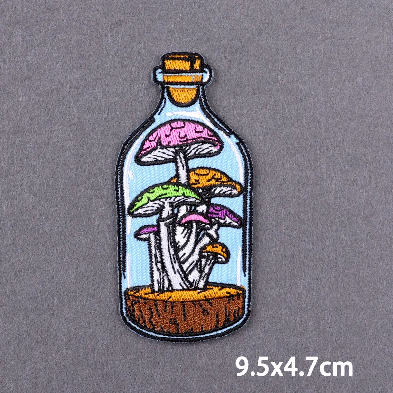Psychedelischer Pilz-Zauberer-Hand-Aufnäher, Stickerei-Aufbügelpatches für Kleidung, Magische Kugel-Kleideraufkleber, DIY-Applikations-Abzeichen – Detail 24
