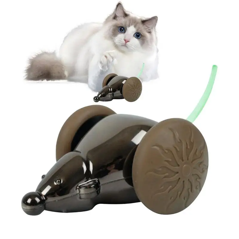 Electronic Mouse Cat Toy Cat Pets Relieve Boredom Toy Smart Mouse Interactive Remote Control Toy With Light Tail Rechargeable