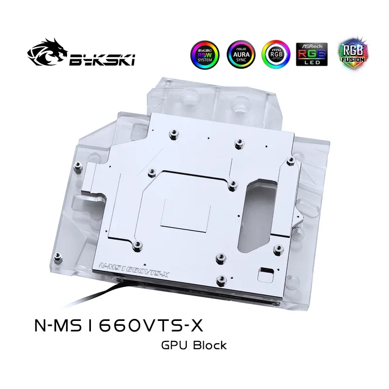 Bykski Water Block Use for MSI RTX1660 VENTUS XS C 6G OCV1 / Full Cover Copper Radiator Block / 3PIN 5V A-RGB / 4PIN 12V RGB