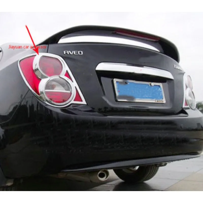 For Chevrolet AVEO 2011-2013 High-quality ABS Chrome rear lamp decorative frame anti-scratch protection car accessories