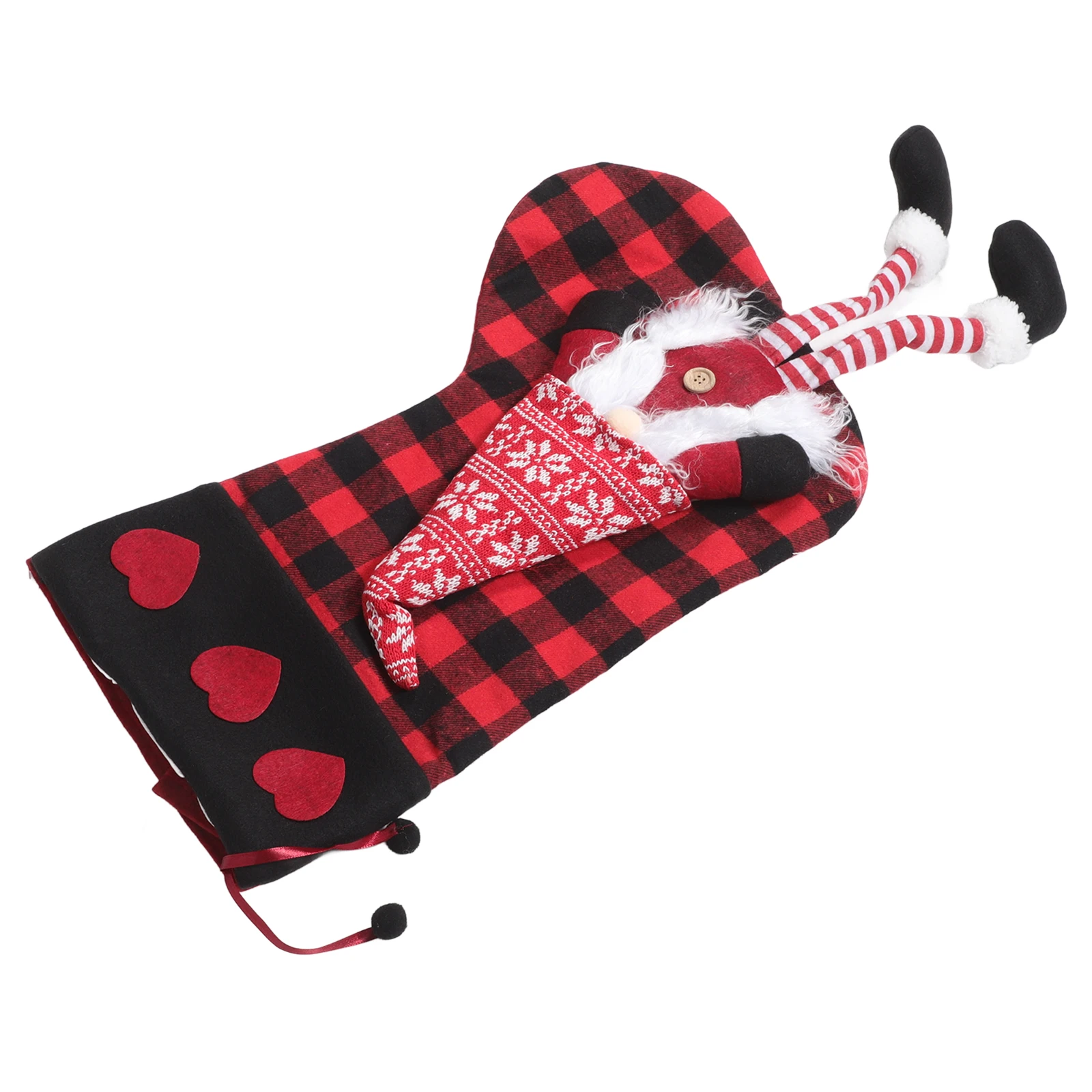 

Large Christmas Stockings Plaid Hanging Leg No Face Design Holiday Decor Candy Bag Xmas Tree Ornaments Festive Party Favors