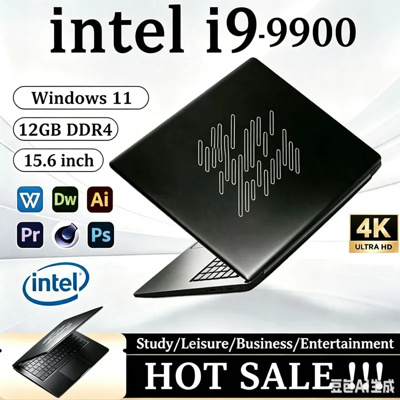 2026 15.6 Ultra Slim Laptop Intel Core I9-9900 16GB RAM 1/2TB SSD Windows 11 Fingerprint Unlock Office Game Backlight Laptop