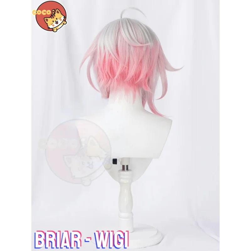 براير شعر مستعار تأثيري لعبة LOL الجوع المقيد تأثيري براير شعر مستعار أبيض مختلط وردي قصير شعر مستعار تأثيري CoCos