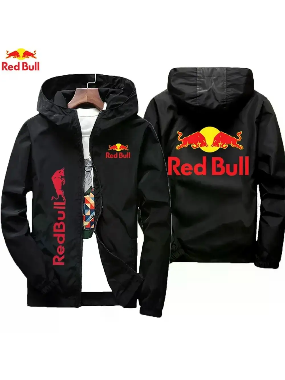 AliExpress Red Bull's New Fashionable Sports Jacket with Comfortable Bicycle Fabric and Fashionable Zipper Outdoor Cycling Combination