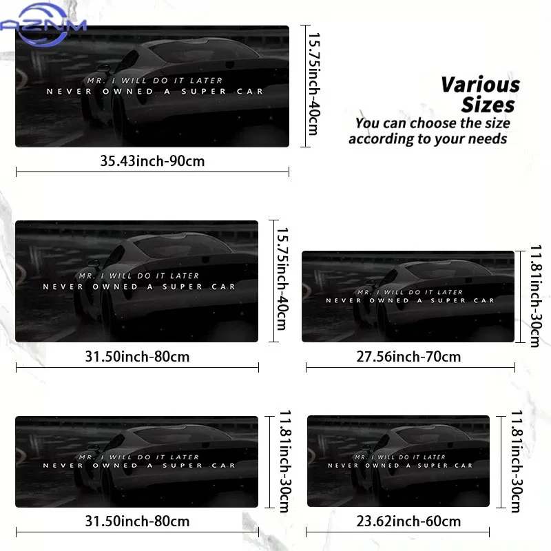 Modern Supercar Mouse Pad, Rubber Material, Multiple Specifications Available, Sleek Design, Ideal for Programmers & Gamers, Per
