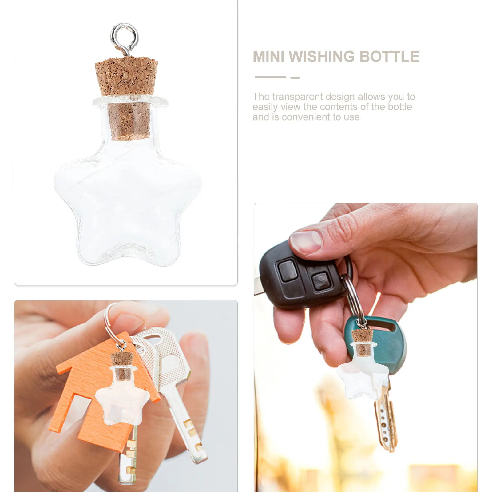 

10Pcs Mini Wishing Bottle Transparent Glass Drift Bottles for DIY Message Jar Storage Container Decorative Corked Bottle Kids