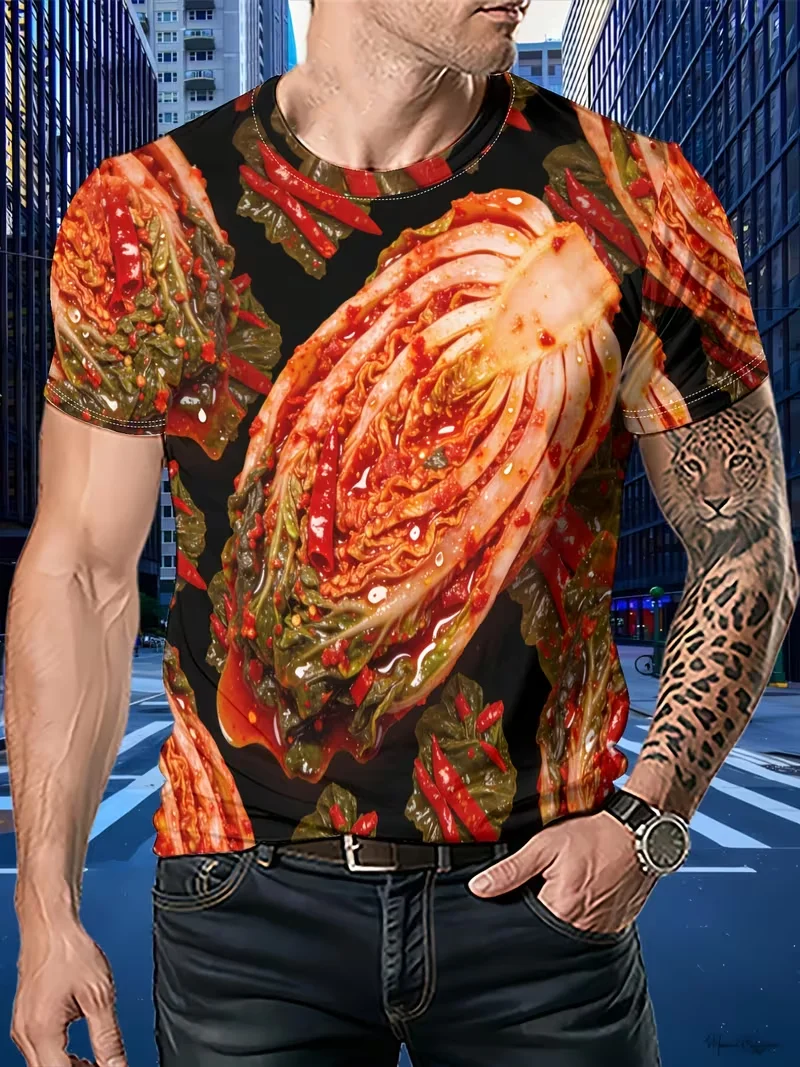 Funny Cabbage Lettuce T-Shirts Vegetable 3D Print Men Women Short Sleeve T Shirt Harajuku Y2K Tops Oversized Tees Men's Clothing