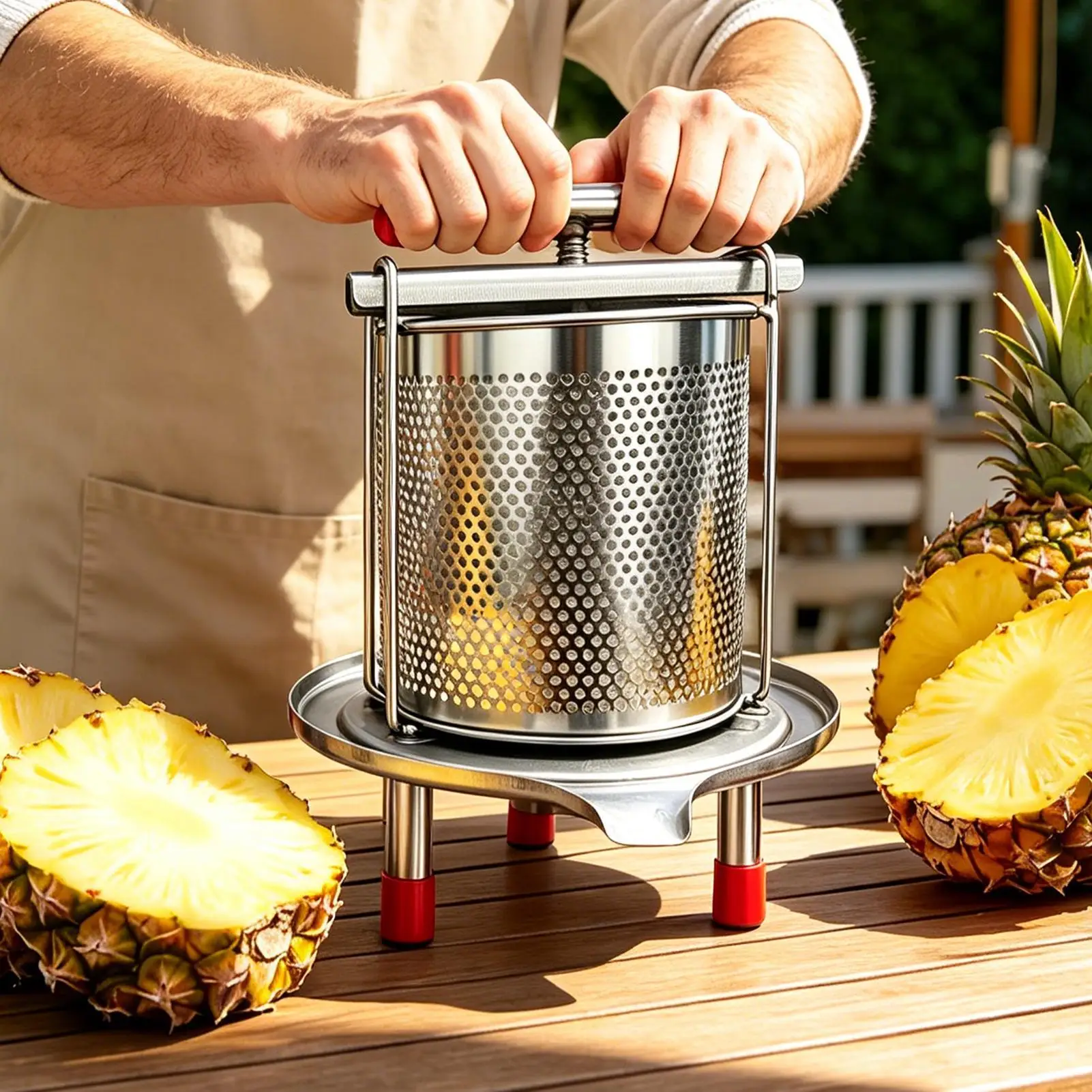 Stainless Steel Vegetable Stuffing Squeezer Hand Press Fine Filter Mesh Manual Juicer with Filter Bag Fruit Extractor Honey