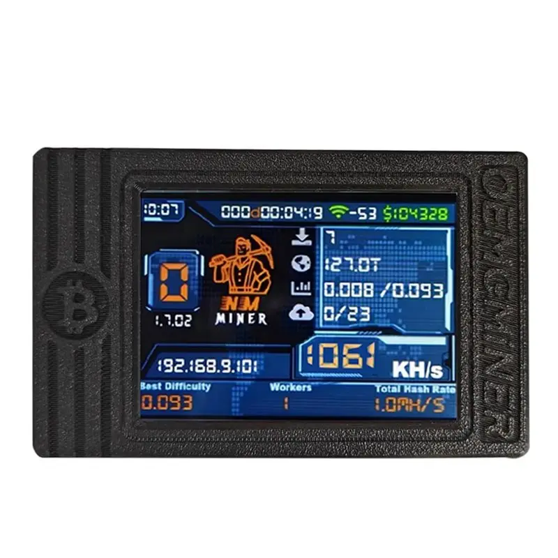 B50C Nmminer Nerdminerv2 MAX BTC Solo Miner 1061KH/S 2.8 Inch Color Display Bitcoin Crypto Solo Lottery Mining Machine A