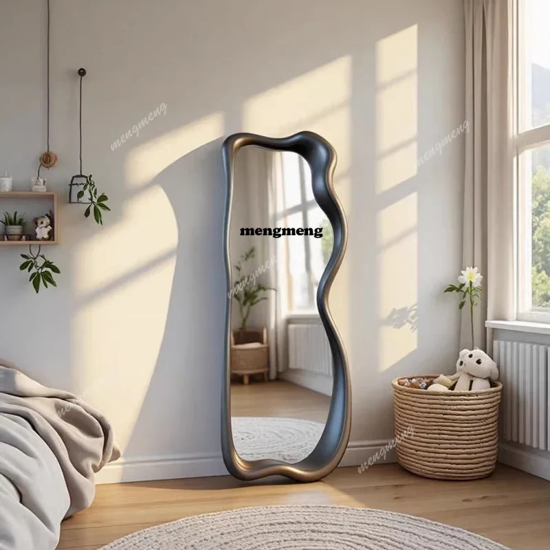 Wavy Custom Mirror Sticker Art Funky Cute Mirror Asymmetrical Garden Twisted Wonderland Hanging Aesthetic Espelhos Home Products