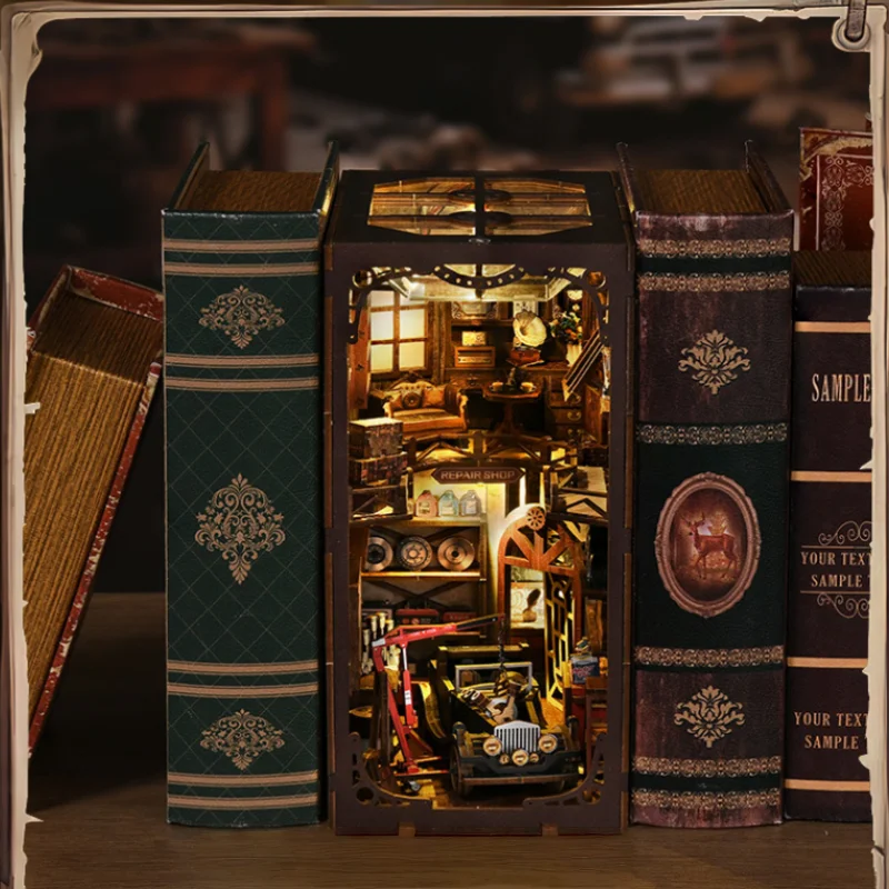 مجموعة منزلية صغيرة جديدة مصنوعة يدويًا لاستوديو المرآب -— نموذج ورشة عمل إصلاح ميكانيكية ثلاثية الأبعاد، ألعاب مكعبات بناء مبتكرة للبالغين #4