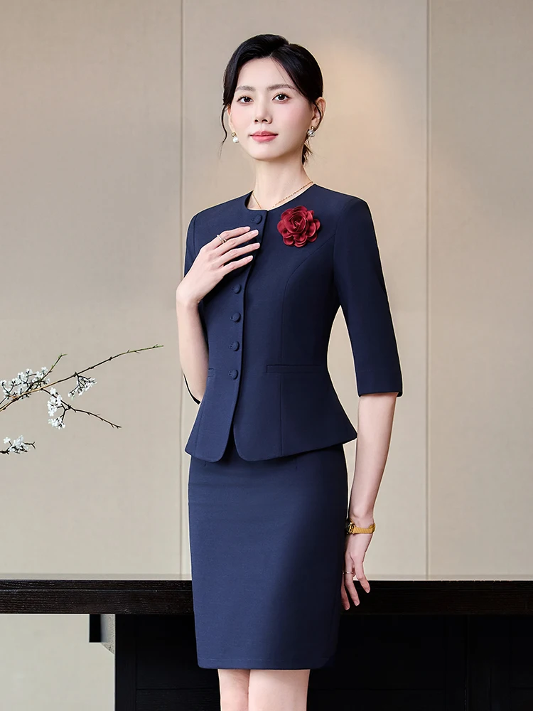 Fashionable Professional Women's Two-Piece Suit Elegant Charming Temperament Skirt Blazer Set High Quality New Summer 2026