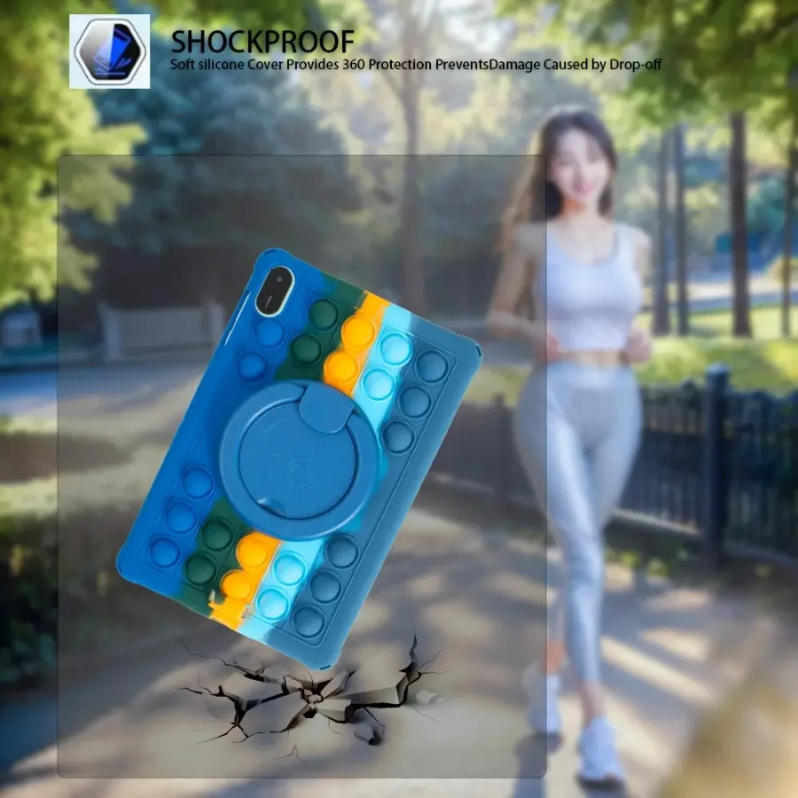 Etui na tablet Honor Pad X8A 11" Bubble Pop Obrotowe etui z miękkiego silikonu na tablet Honor Pad X9 X8A 11 cali Bezpieczna podstawka na tablet dla dzieci — zdjęcie produktu 6