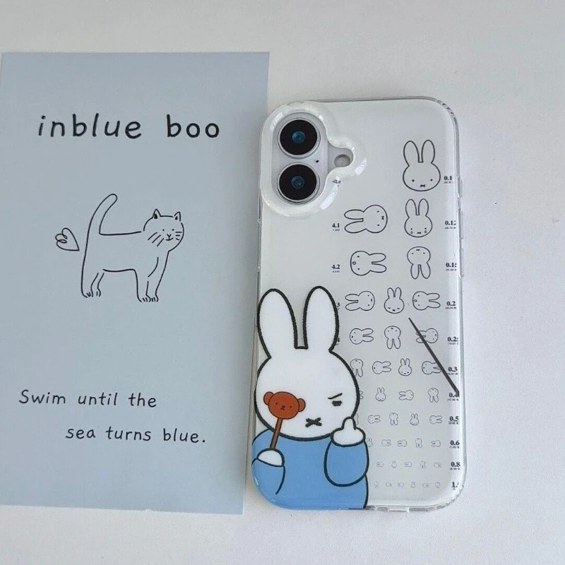 Miffy Kawaii Anime Eye Chart Applicable Huawei Mate80Pro Mobile Phone Case Pura80Pro Simple Cute Fashion Exquisite All Inclusive