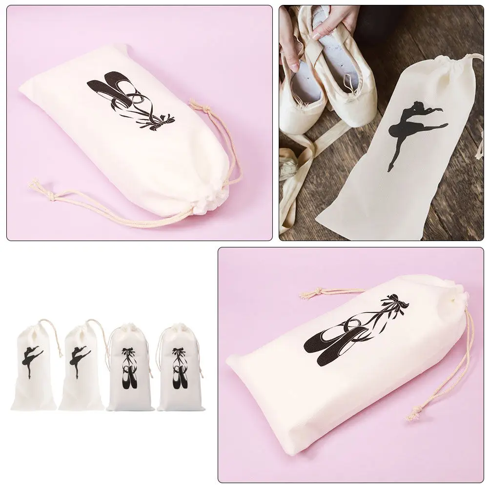 4 Pcs Cloth Shoe Bag Travel Ballet Suitcase Carrier for Drawstring Bags Dance