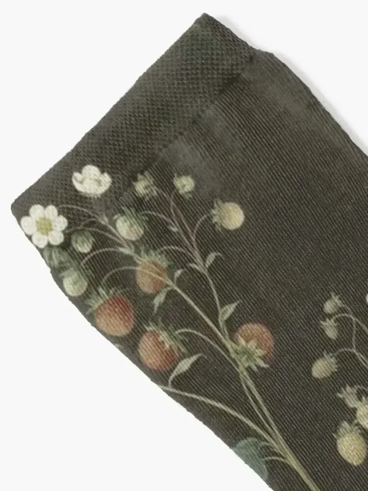 Botanical Wild Strawberry Socks compression Rugby man gift Socks Women's Men's