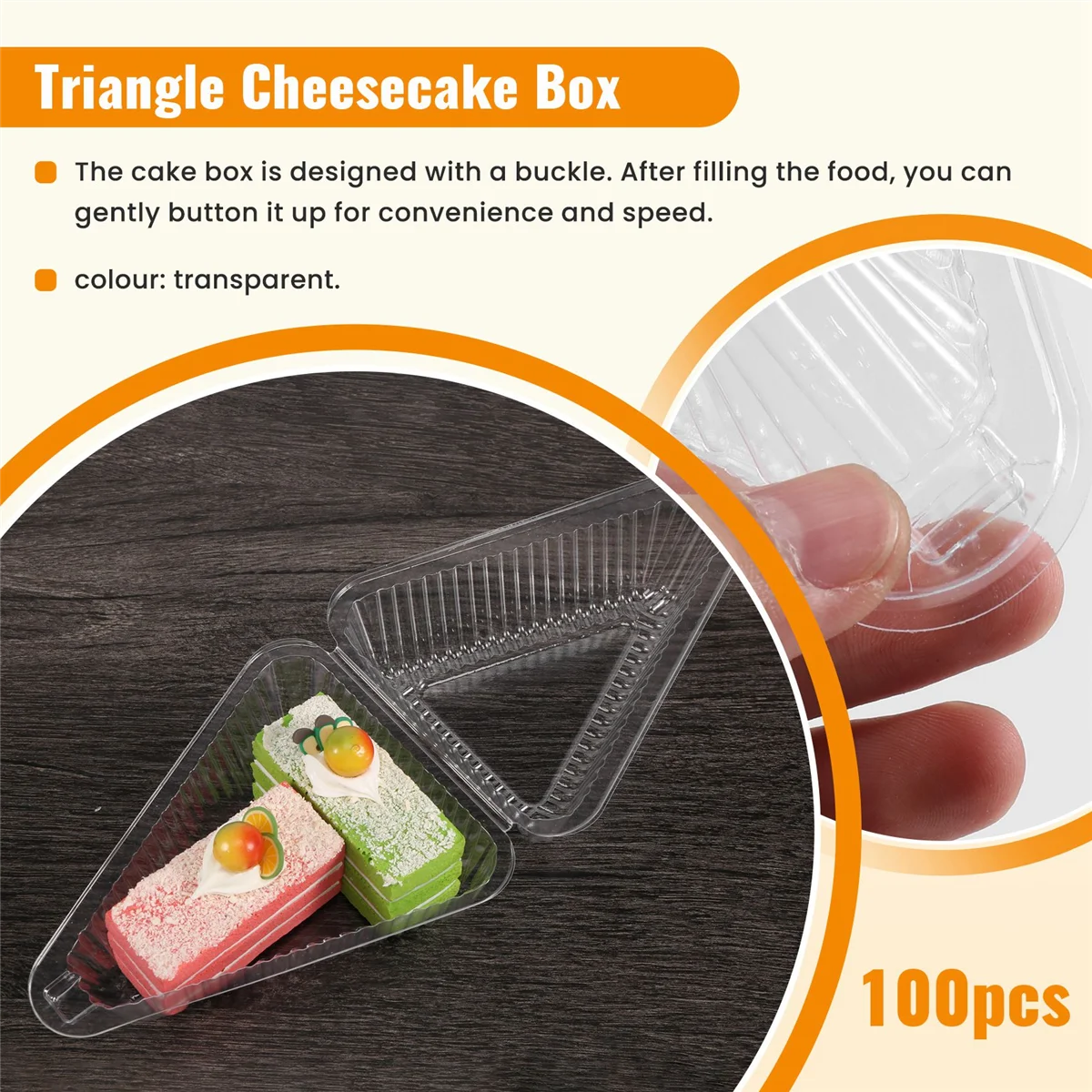 

【Home-Tools!】100Pcs Triangle Cheesecake Boxes Slice Cake Box Triangle Pie Holders Cake Boxes for Bakery Party Wedding