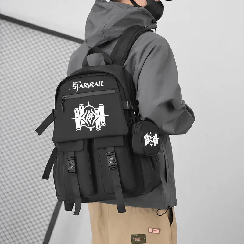 

Honkai Impact 3Rd Star Rail Knights Of The Iron Road Guardian Void Destruction Game Merchandise Unisex Student Backpack Double A