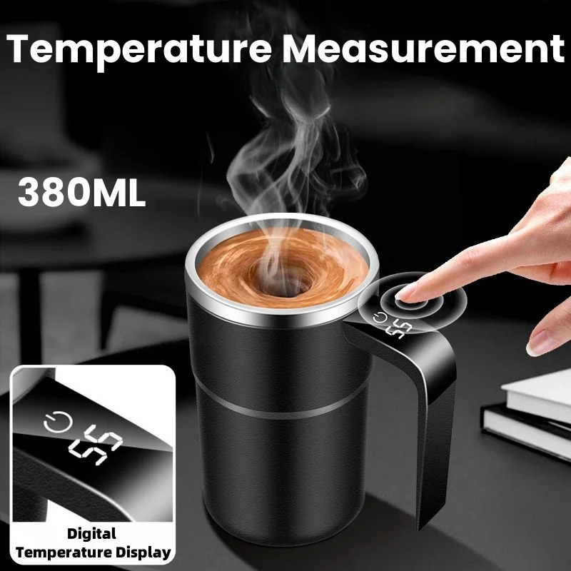 380ML Mini Electric Coffee Self Mixing Mug IP67 Waterproof Food Safe Coffee Mug USB Rechargeable Automatic Magnetic Cup For Tea