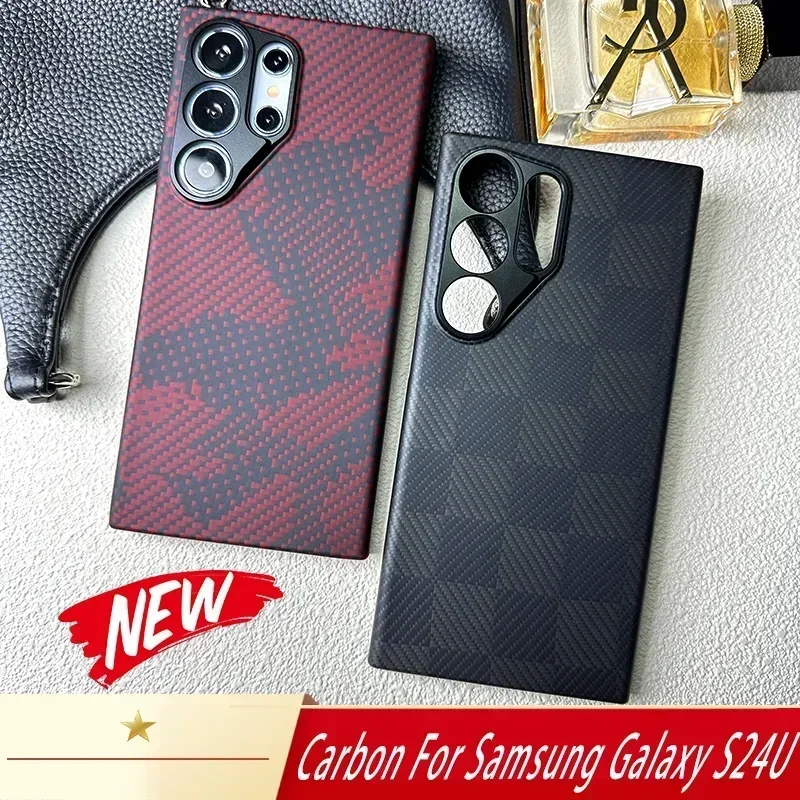 ACC-Carbon Real Carbon Fiber Case for Samsung Galaxy S24 Ultra, Aramid Fiber, Anti-fall busines Phone Case