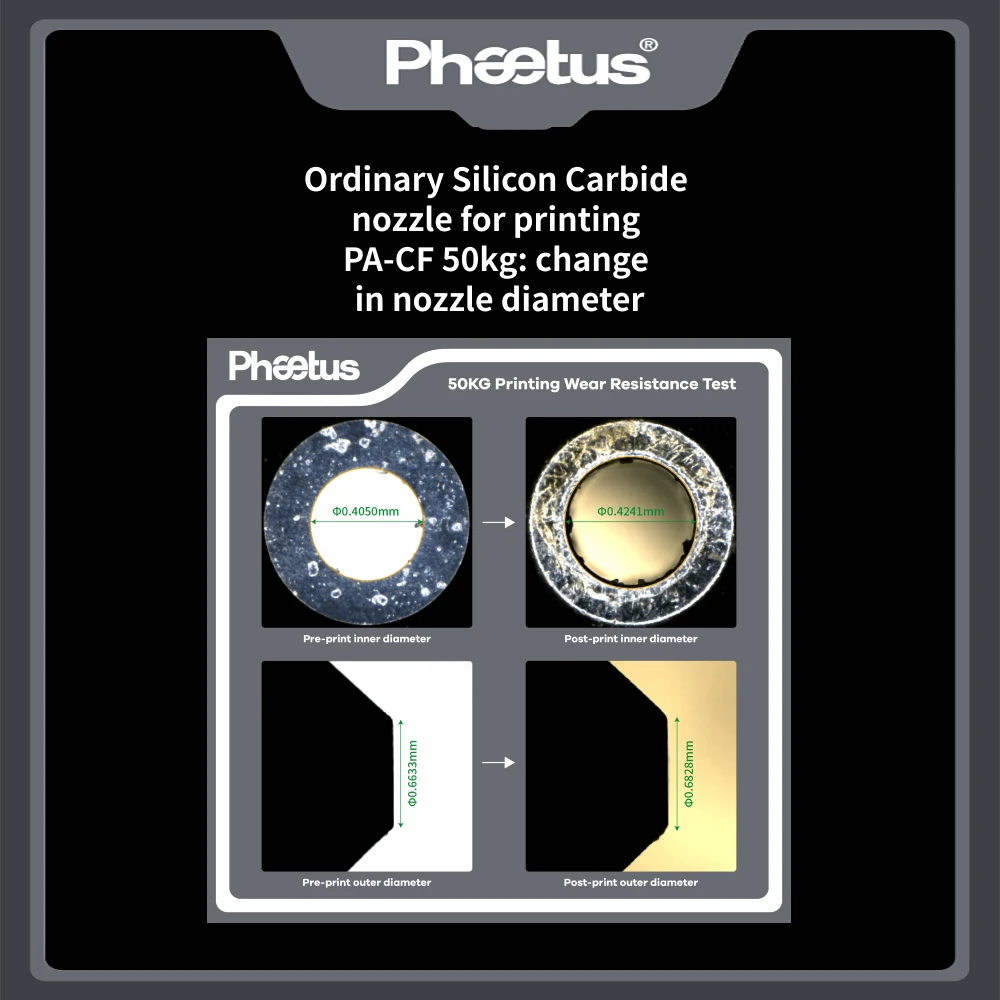 Phaetus Do Drukarek 3D Bambu Lab X1 Serii P1 Części Zamienne Hotend Conch / Hotend Conch Plus Dysza EndCoat / Dysza z Węglika Krzemu