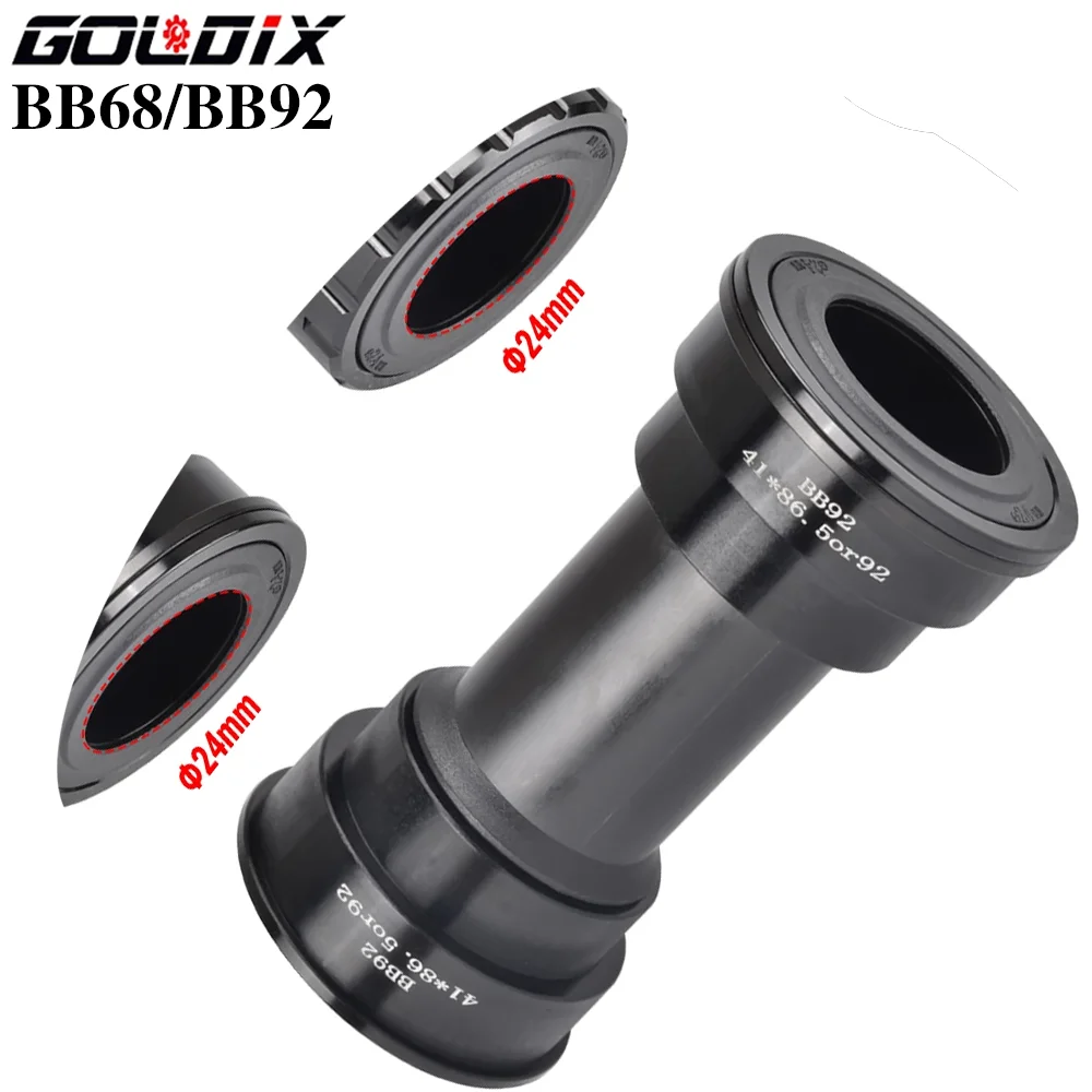 Адаптер каретки GOLDIX BB68 BB92 24 мм для горного велосипеда, совместимый с шатунами SHIMANO SRAM, из алюминиевого сплава