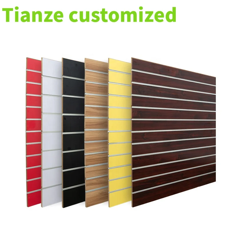 

(customized)Moisture-Proof MDF Slatwall with Melamine Surface Slatwall Display 1220*2440*15/18mm MDF Board Fibreboards