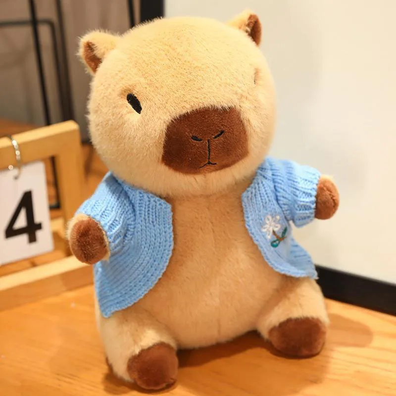 Kawaii Capybara Plush Toy Multiple Stylish Outfits Soft Stuffed Animal Cute Cartoon Doll Trendy Plushie Decor Gift for Friends