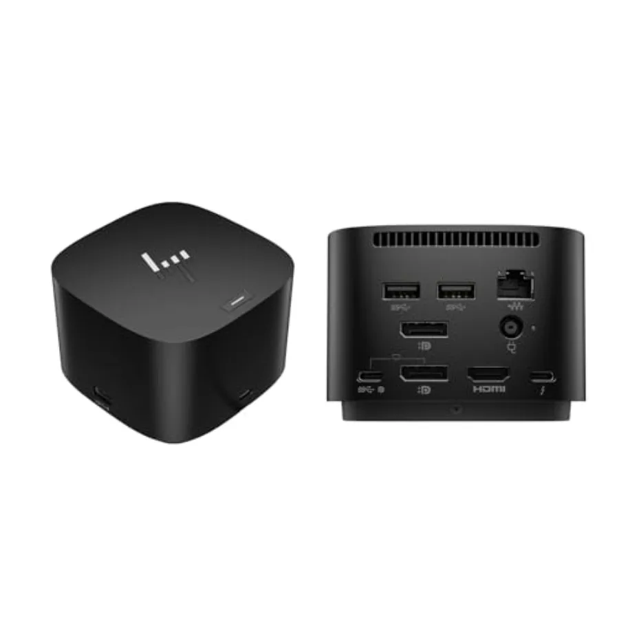 

Laptop docking station for office use, aluminum alloy, black, 13-in-1 Thunderbolt 4 with 100W charging, supports 4x 4K displays