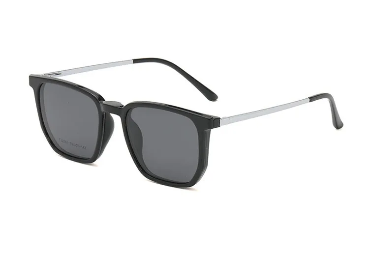 Transparente Brille Magnet Sonnenbrille Clip gespiegelt Magnet clip auf Brille rosa Rezept Myopie Brille Rahmen lila – Detail 2
