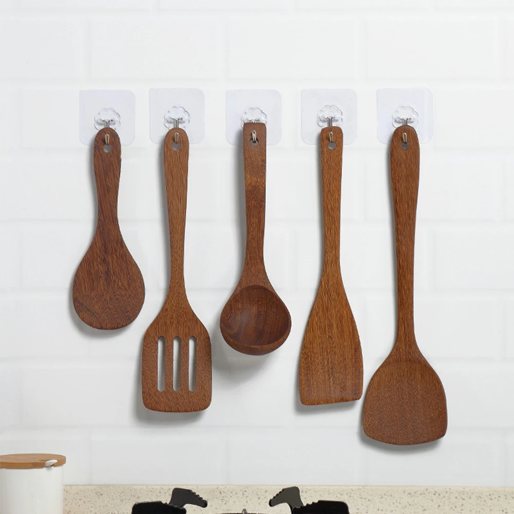 Non-stick Wooden Turner Spatula Rice Spoon Cooking Bakery Utensils Dinner Food Wok Long-handled Shovels Japanese Kitchen Tools