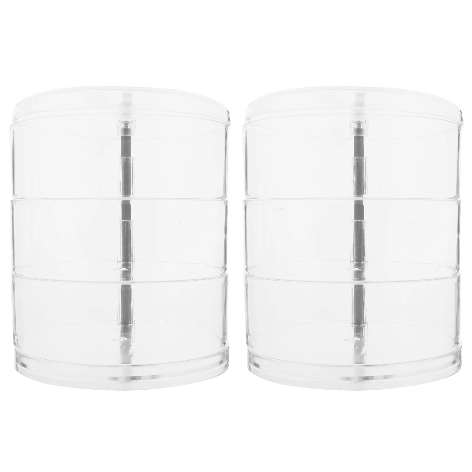 2Pcs Plastic Cable Storage Boxes Rotatable Multi-Layer Cord Organizer Earphone Jewelry Storage Case Electrical Cord Management