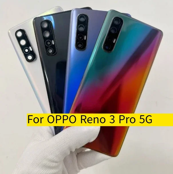 A+ Glass Back Battery Cover For Oppo Reno3 Pro 5G Rear Door Housing PCRM00 PCRT00 CPH2009 Replacement Case