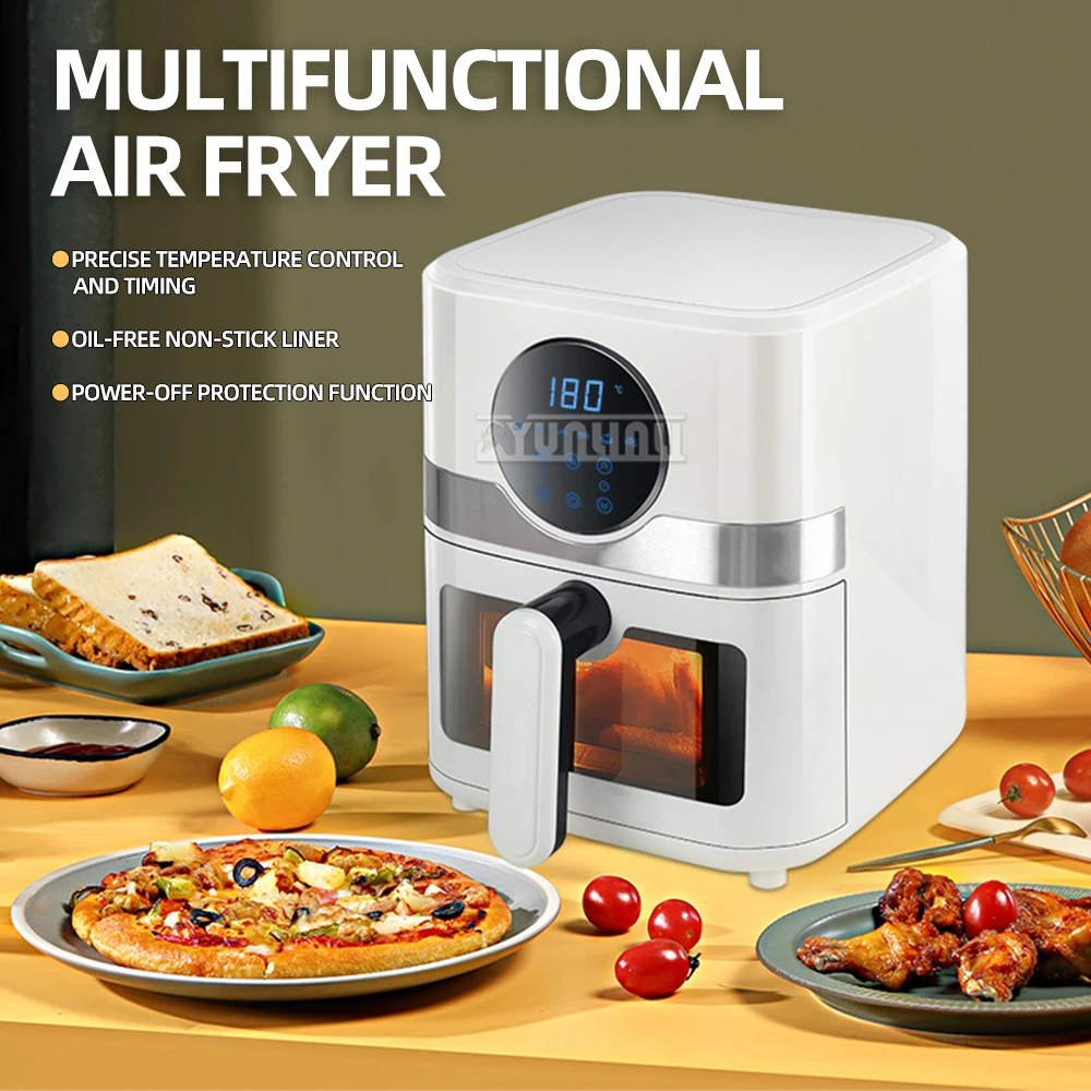 Household Multifunctional Air Fryer 6L Intelligent Oil-free Visualization Electric Frying Oven