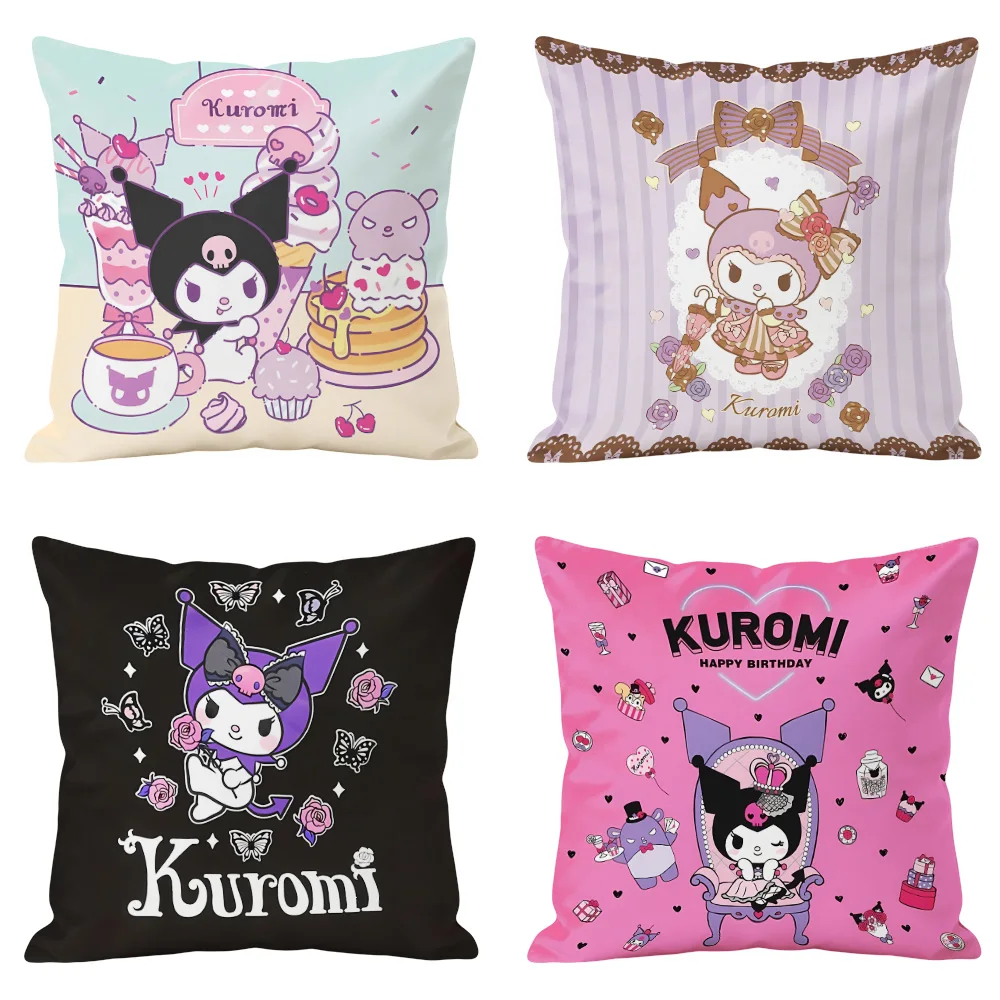 Kuromi Double Sided Print Pillowcase Pillow Cover Cushion Cover Decorative Pillowcases for Sofa Bedroom Home Decor Cool Stuff
