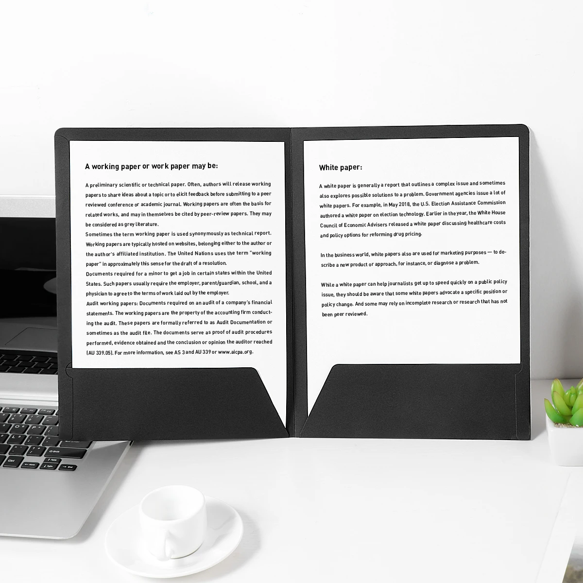 

2pcs Kraft Paper File Folder Black 2 Pockets Document Holder Office Project Presentation Storage Study Use Business for School