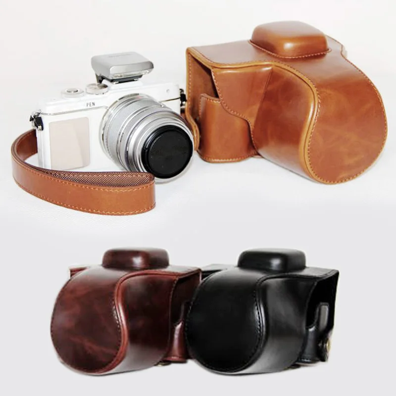 Leather Hard Camera case bag Grip strap for OLYMPUS Pen E-PL7 EPL7 E-PL8 EPL8 E-PL9 EPL9