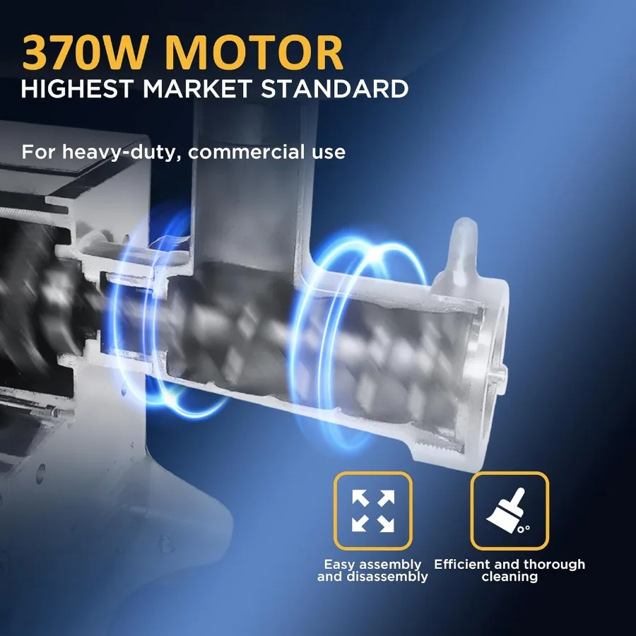 مفرمة اللحم الكهربائية التجارية 0.5 حصان 350 رطل ساعة الفولاذ المقاوم للصدأ الثقيلة مفرمة اللحم السجق ستوفير آلة مفرمة اللحم